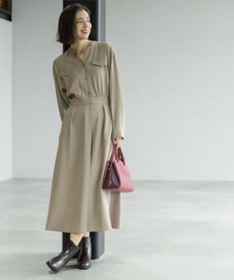 OPAQUE.CLIP (Women)/オペークドットクリップ ウールライクフィット & フレアワンピース(2002545610) ベージュ052 ワンピース・ドレス【三越伊勢丹/公式】