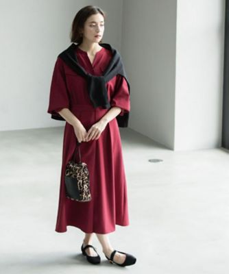 ＜OPAQUE.CLIP (Women)＞ウールライクフィット＆フレアワンピース【洗濯機ＯＫ】（２００２５４５６１０）