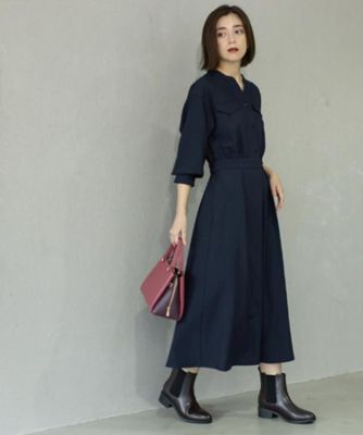 OPAQUE.CLIP (Women)/オペークドットクリップ ウールライクフィット & フレアワンピース(2002545610) アオ094 ワンピース・ドレス【三越伊勢丹/公式】