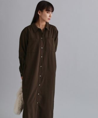 OPAQUE.CLIP (Women)/オペークドットクリップ ダブルポケットロングシャツワンピース(2002545615) チャ044 ワンピース・ドレス【三越伊勢丹/公式】