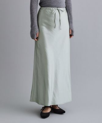 OPAQUE.CLIP (Women)/オペークドットクリップ サテンナローイージーロングスカート(2002545616) グリーン021 【三越伊勢丹/公式】