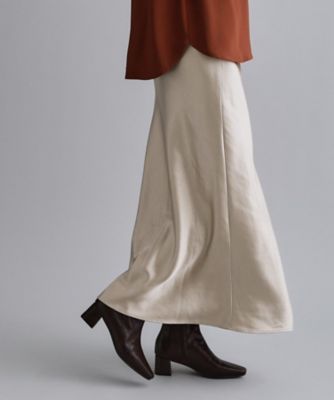 es】サテンナローイージーロングスカート【洗濯機洗い可