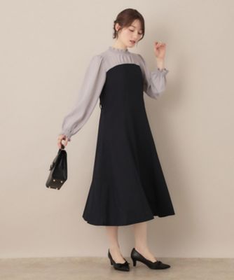 レイヤード風・きれいめ・通勤】ドッキングベアワンピース
