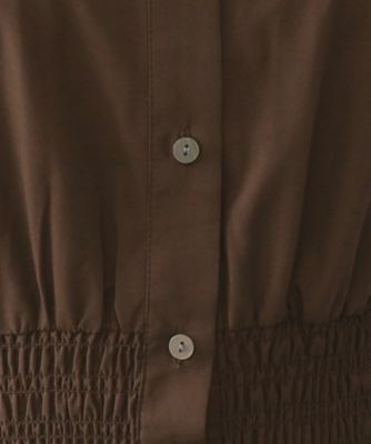 シャーリングフィット＆フレアシャツワンピース【洗濯機洗い可