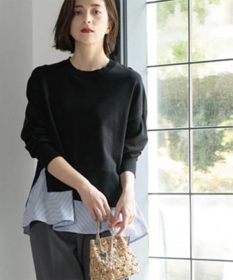 OPAQUE.CLIP (Women)/オペークドットクリップ 《ツインセット》リラクシーサイドスリットニット×ドッキングタンク(2002545647) クロ519 トップス【三越伊勢丹/公式】