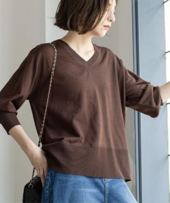 【SALE】OPAQUE.CLIP (Women)/オペークドットクリップ リラクシーVネックニット《6col》(2002545648) チャ044 トップス【三越伊勢丹/公式】