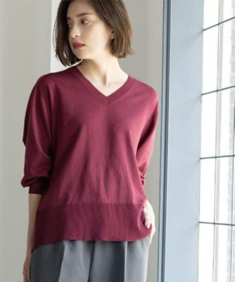 【SALE】OPAQUE.CLIP (Women)/オペークドットクリップ リラクシーVネックニット《6col》(2002545648) アカ064 トップス【三越伊勢丹/公式】