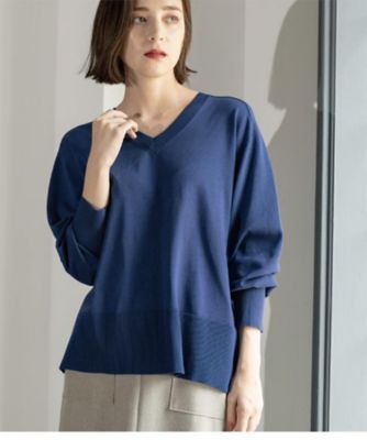リラクシーVネックニット【洗濯機洗OK】《6col