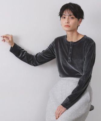 OPAQUE.CLIP (Women)/オペークドットクリップ ベロアタッチリブトップス(2002545649) グレー014 【三越伊勢丹/公式】