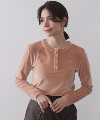 OPAQUE.CLIP (Women)/オペークドットクリップ ベロアタッチリブトップス(2002545649) ピンク071 【三越伊勢丹/公式】