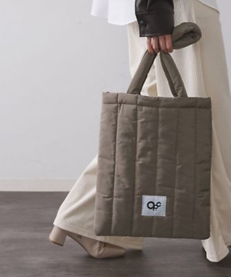 OPAQUE.CLIP (Women)/オペークドットクリップ【軽量/カラビナチャーム付き/A4サイズ対応】ストライプキルトパフィートートバッグ(2002545679) チャ042 旅行用かばん・バッグ【三越伊勢丹/公式】