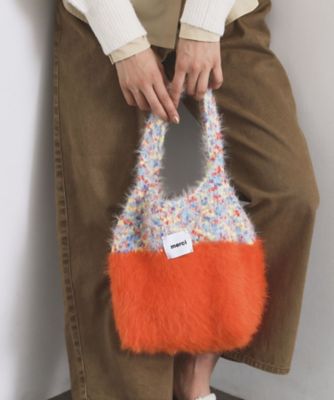 OPAQUE.CLIP (Women)/オペークドットクリップ フェザーヤーンマルチカラーニットバッグ(2002545683) オレンジ067 旅行用かばん・バッグ【三越伊勢丹/公式】