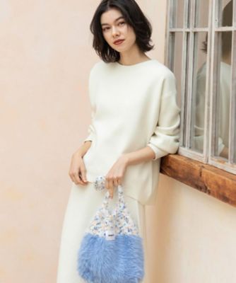 フェザーヤーンマルチカラーニットバッグ（2002545683