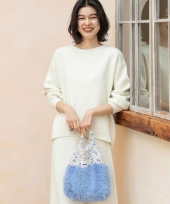 フェザーヤーンマルチカラーニットバッグ（2002545683