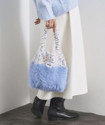 OPAQUE.CLIP (Women)/オペークドットクリップ フェザーヤーンマルチカラーニットバッグ(2002545683) アオ091 旅行用かばん・バッグ【三越伊勢丹/公式】