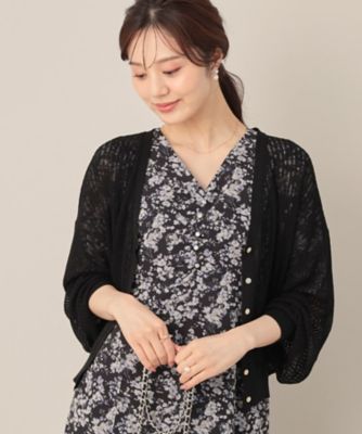 ＜COUTURE BROOCH (Women)＞ラメリブＶネックカーディガン（２００２５４５６９１）