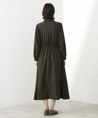 春まで着られる】フィット＆フレア長袖ワンピース