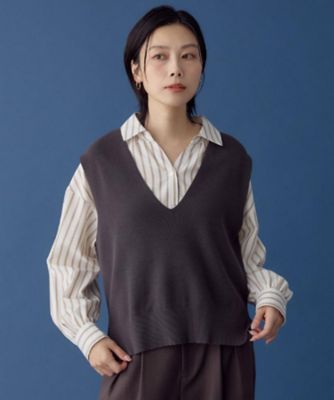 新品タグ付き★BLUE LABEL ニットベスト付きブラウス　セットアップ　38 春まで着られる】ニットベスト＆ブラウスセット／洗濯機OK