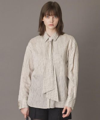 DRESSTERIOR (Women)/ドレステリア【洗える/オンオフ/otonaMUSE 11月号掲載】3WAYタイ付きアーカーストライプシャツ(2002545708) ベージュ351 トップス【三越伊勢丹/公式】