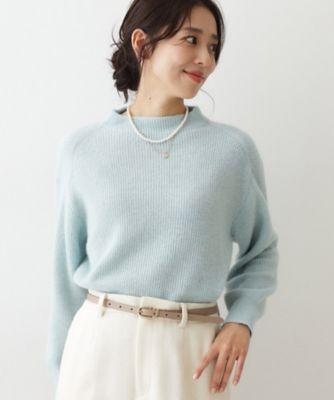 COUP DE CHANCE (Women)/クードシャンス【ヘアリー感/軽い】モックネックのニットトップス(2002545741) グリーン021 【三越伊勢丹/公式】