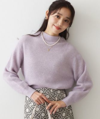 COUP DE CHANCE (Women)/クードシャンス【ヘアリー感/軽い】モックネックのニットトップス(2002545741) パープル080 【三越伊勢丹/公式】