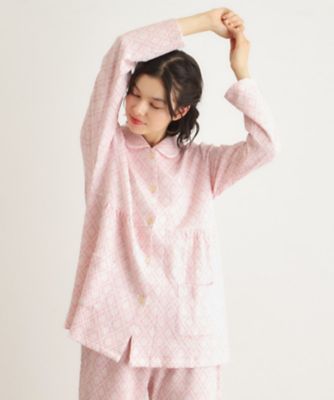 中わた入り マリートレリス柄プリント ニットキルトパジャマ