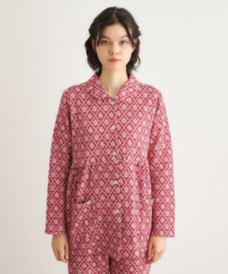 中わた入り マリートレリス柄プリント ニットキルトパジャマ