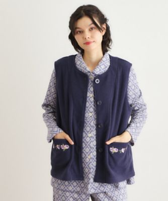 クチュールローズ柄 刺繍フリースベスト（2002545752