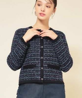 COOHEM 米富繊維　ミックスツイード　カーディガン　麻混　M COOHEM 米富繊維 ミックスツイード カーディガン 麻混 M COOHEM