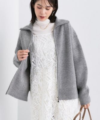 洗える】カラーネップ ダブルジップカーディガン