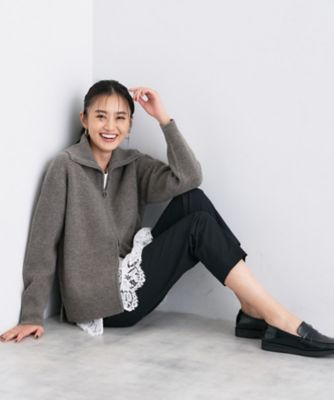 洗える】カラーネップ ダブルジップカーディガン