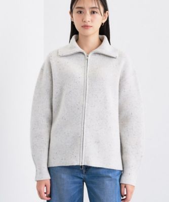 洗える】カラーネップ ダブルジップカーディガン