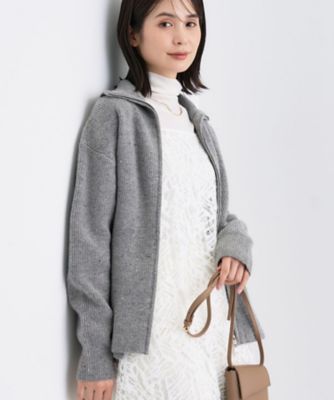 洗える】カラーネップ ダブルジップカーディガン