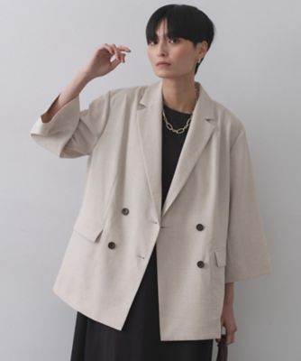 【SALE】OPAQUE.CLIP (Women)/オペークドットクリップ リネンライクダブルジャケット(2002546041) ベージュ051 コート・ジャケット【三越伊勢丹/公式】