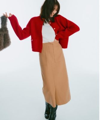 ウールライクタイトスカート【洗濯機洗い可】《8col