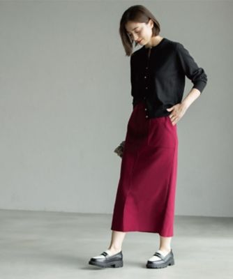 8色展開／S－LLサイズ》ウールライクタイトスカート【洗濯機