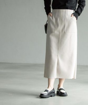 OPAQUE.CLIP (Women)/オペークドットクリップ 《8色展開/S-LLサイズ》ウールライクタイトスカート(2002546048) ベージュ051 ロングスカート【三越伊勢丹/公式】