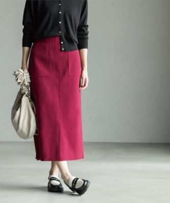 OPAQUE.CLIP (Women)/オペークドットクリップ 《8色展開/S-LLサイズ》ウールライクタイトスカート(2002546048) アカ064 ロングスカート【三越伊勢丹/公式】