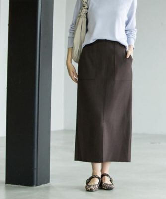 OPAQUE.CLIP (Women)/オペークドットクリップ 《8色展開/S-LLサイズ》ウールライクタイトスカート(2002546048) チャ844 ロングスカート【三越伊勢丹/公式】