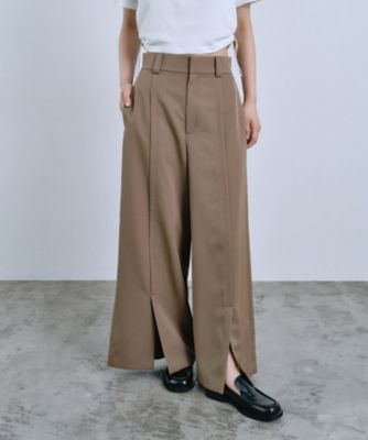 center slit wide pants