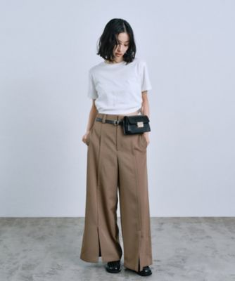 center slit wide pants