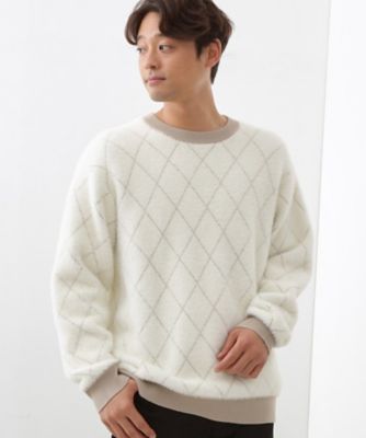 THE SHOP TK (Men)/ザ ショップ ティーケー 配色シャギーニット ユニセックスでおすすめ!(2002546126) シロ203 トップス【三越伊勢丹/公式】