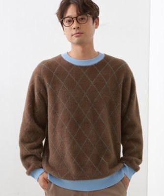 THE SHOP TK (Men)/ザ ショップ ティーケー 配色シャギーニット ユニセックスでおすすめ!(2002546126) チャ243 トップス【三越伊勢丹/公式】