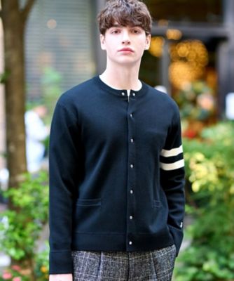 DRESSTERIOR (Men) /ドレステリア ウォッシャブル アームライン ラウンドカーディガン(2002546133) クロ019 トップス【三越伊勢丹/公式】