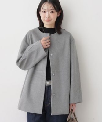 ウール混クルーネックコート（2002546261） | Dessin (Women