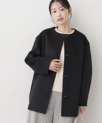 ウール混クルーネックコート（2002546261） | Dessin (Women
