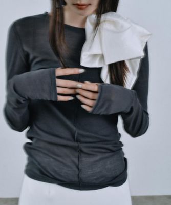 CODE A (Women)/コードエー sheer basic tee(2002546305) グレー014 トップス【三越伊勢丹/公式】