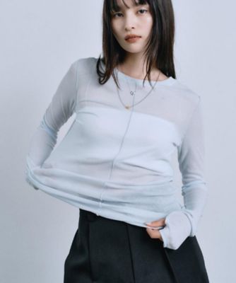 CODE A (Women)/コードエー sheer basic tee(2002546305) アオ091 トップス【三越伊勢丹/公式】