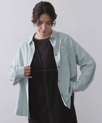 OPAQUE.CLIP (Women)/オペークドットクリップ スエードライクシャツ(2002546356) グリーン021 トップス【三越伊勢丹/公式】