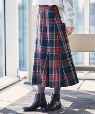 洗える】チェック柄起毛フレアスカート（2002546747